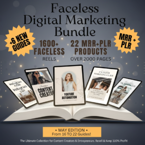 22 Done-For-You Faceless Digital Marketing Products | MRR Resell Rights Bundle  Faceless Digital Marketing Mega Pack (22 Products) – DFY | Master Resell Rights Included  22 Faceless Marketing Digital Products for Resale – MRR | Ready-to-Sell Bundle