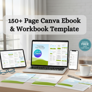 Canva eBook Template Bundle – 150+ Editable eBook & Course Workbook Templates Create stunning eBooks, workbooks, and lead magnets with ease using fully customizable Canva templates. Perfect for courses, coaching programs, and digital products.