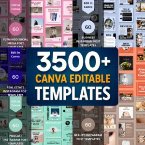 3500+ Canva-Editable Social Media Templates Mega Bundle For Instagram, Facebook, Pinterest & Business Marketing