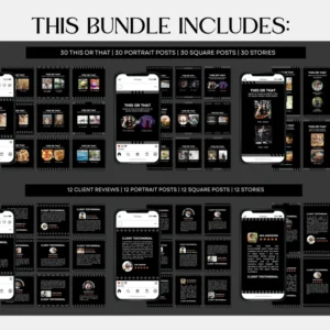 1100+ Canva-Editable Fitness & Gym Instagram Templates PLR & MRR | Weight Loss & Personal Trainer Social Media Kit